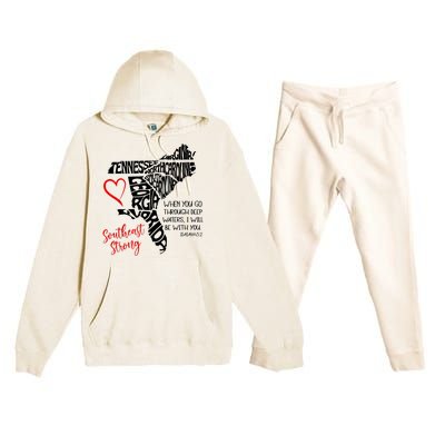 Southeast When You Go Through Deep Waters ILl Be With You Premium Hooded Sweatsuit Set