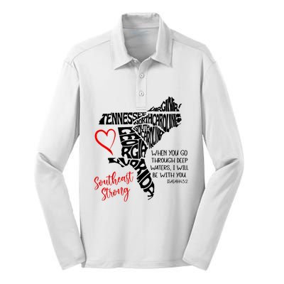 Southeast When You Go Through Deep Waters ILl Be With You Silk Touch Performance Long Sleeve Polo