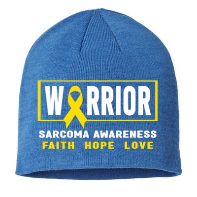 Sarcoma Warrior Yellow Ribbon Sarcoma Cancer Awareness Funny Gift Sustainable Beanie