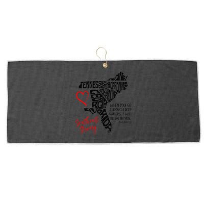 Southeast When You Go Through Deep Waters ILl Be With You Large Microfiber Waffle Golf Towel