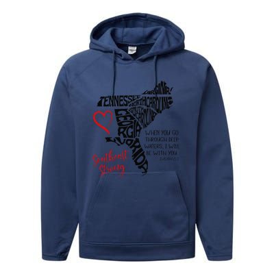 Southeast When You Go Through Deep Waters ILl Be With You Performance Fleece Hoodie