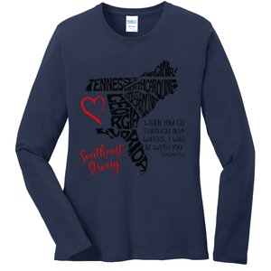 Southeast When You Go Through Deep Waters ILl Be With You Ladies Long Sleeve Shirt