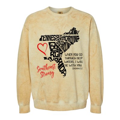 Southeast When You Go Through Deep Waters ILl Be With You Colorblast Crewneck Sweatshirt