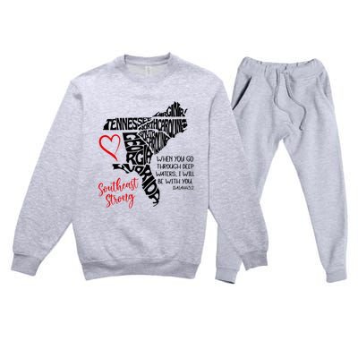 Southeast When You Go Through Deep Waters ILl Be With You Premium Crewneck Sweatsuit Set