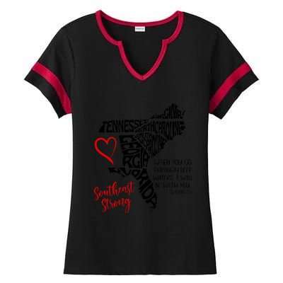 Southeast When You Go Through Deep Waters ILl Be With You Ladies Halftime Notch Neck Tee