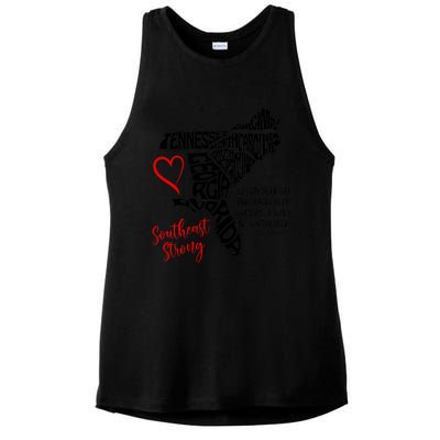 Southeast When You Go Through Deep Waters ILl Be With You Ladies PosiCharge Tri-Blend Wicking Tank