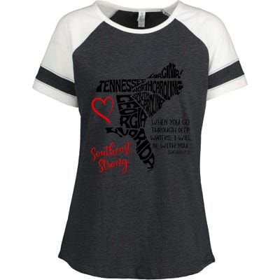 Southeast When You Go Through Deep Waters ILl Be With You Enza Ladies Jersey Colorblock Tee