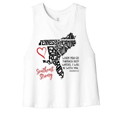 Southeast When You Go Through Deep Waters ILl Be With You Women's Racerback Cropped Tank