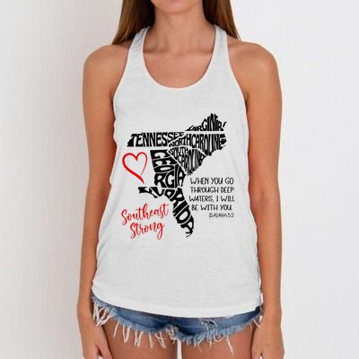 Southeast When You Go Through Deep Waters ILl Be With You Women's Knotted Racerback Tank