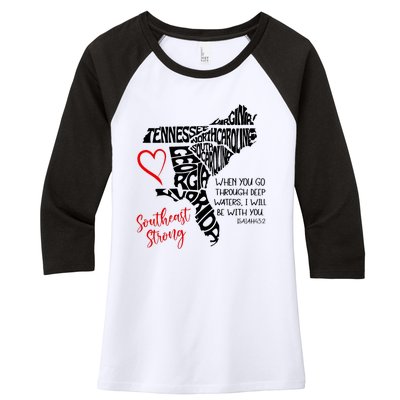 Southeast When You Go Through Deep Waters ILl Be With You Women's Tri-Blend 3/4-Sleeve Raglan Shirt