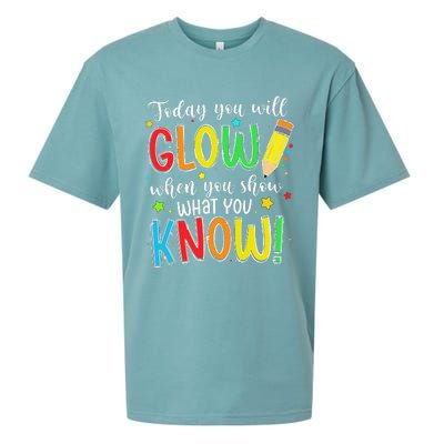 Show What You Know Test Testing Day For Teacher Sueded Cloud Jersey T-Shirt