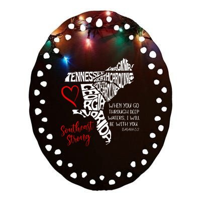 Southeast When You Go Through Deep Waters ILl Be With You Ceramic Oval Ornament