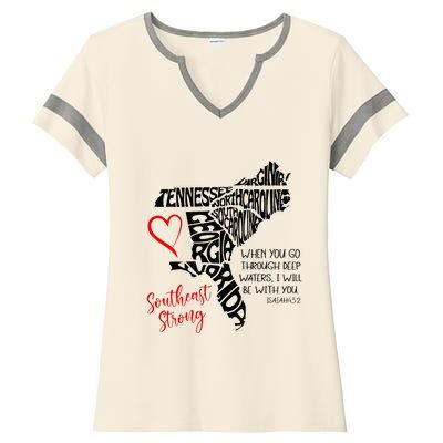 Southeast When You Go Through Deep Waters ILl Be With You Ladies Halftime Notch Neck Tee