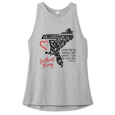 Southeast When You Go Through Deep Waters ILl Be With You Ladies PosiCharge Tri-Blend Wicking Tank