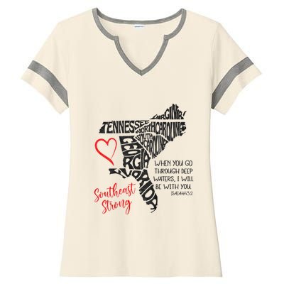 Southeast When You Go Through Deep Waters ILl Be With You Ladies Halftime Notch Neck Tee