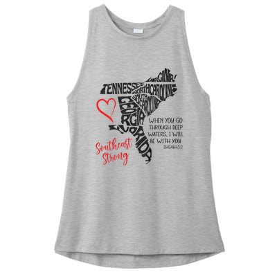 Southeast When You Go Through Deep Waters ILl Be With You Ladies PosiCharge Tri-Blend Wicking Tank