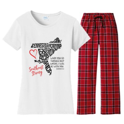 Southeast When You Go Through Deep Waters ILl Be With You Women's Flannel Pajama Set