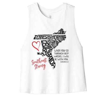 Southeast When You Go Through Deep Waters ILl Be With You Women's Racerback Cropped Tank