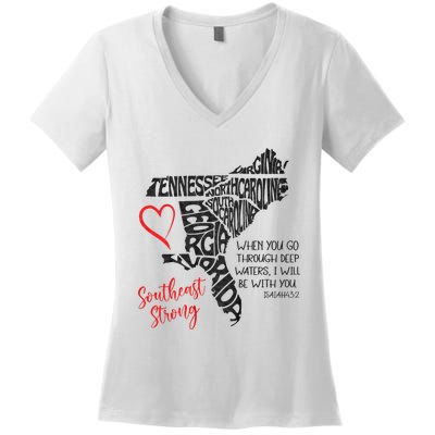 Southeast When You Go Through Deep Waters ILl Be With You Women's V-Neck T-Shirt