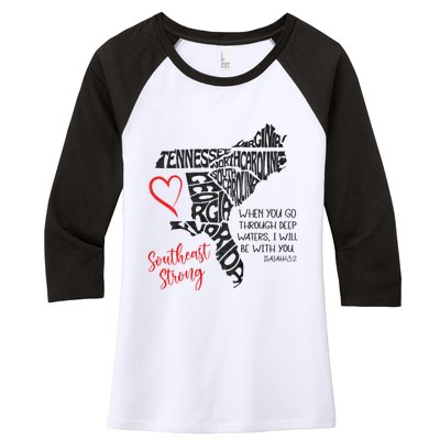 Southeast When You Go Through Deep Waters ILl Be With You Women's Tri-Blend 3/4-Sleeve Raglan Shirt