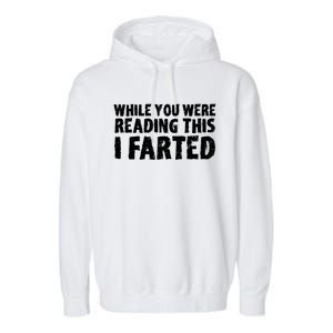 S While You Were Reading This I Farted Funny Dad Joke Gift Garment-Dyed Fleece Hoodie