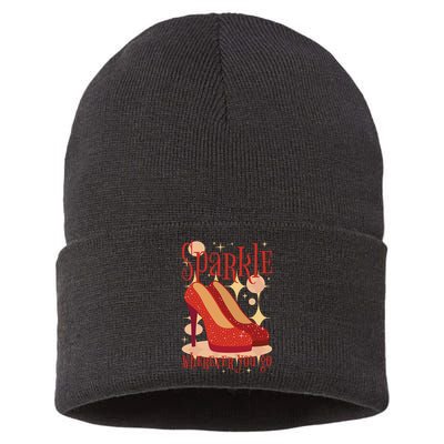 Sparkle Wherever You Go Red Heels Gift For Her Sustainable Knit Beanie