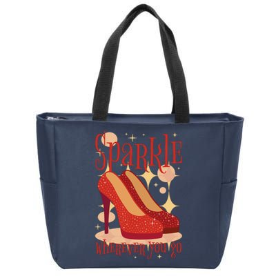 Sparkle Wherever You Go Red Heels Gift For Her Zip Tote Bag