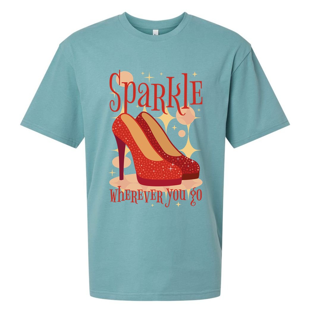 Sparkle Wherever You Go Red Heels Gift For Her Sueded Cloud Jersey T-Shirt