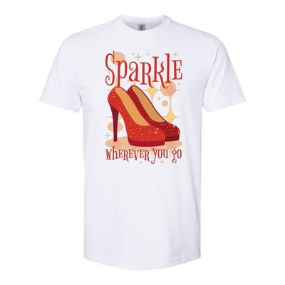 Sparkle Wherever You Go Red Heels Gift For Her Softstyle® CVC T-Shirt