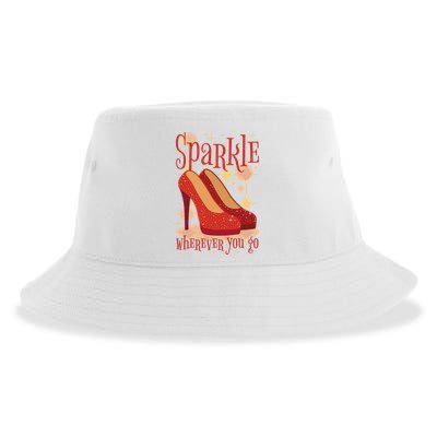 Sparkle Wherever You Go Red Heels Gift For Her Sustainable Bucket Hat