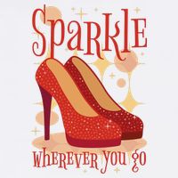 Sparkle Wherever You Go Red Heels Gift For Her Button