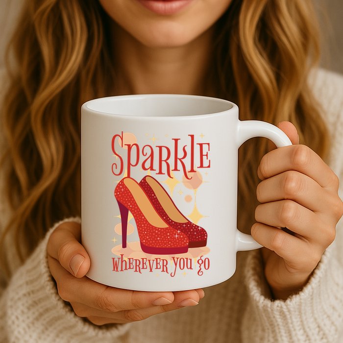 Sparkle Wherever You Go Red Heels Gift For Her Mug