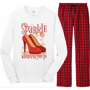 Sparkle Wherever You Go Red Heels Gift For Her Long Sleeve Pajama Set