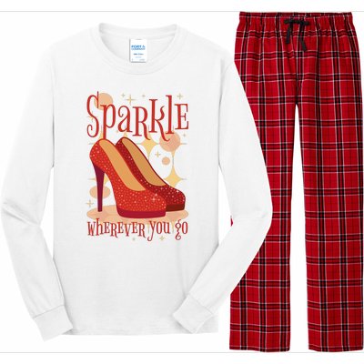 Sparkle Wherever You Go Red Heels Gift For Her Long Sleeve Pajama Set