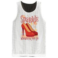 Sparkle Wherever You Go Red Heels Gift For Her Mesh Reversible Basketball Jersey Tank