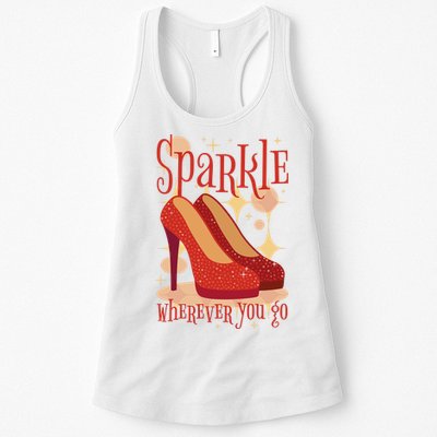 Sparkle Wherever You Go Red Heels Gift For Her Womens Tank Top