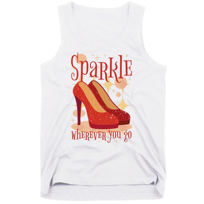 Sparkle Wherever You Go Red Heels Gift For Her Tank Top