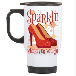 Sparkle Wherever You Go Red Heels Gift For Her Stainless Steel Travel Mug