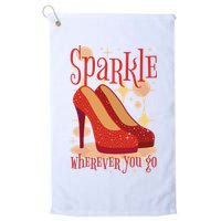 Sparkle Wherever You Go Red Heels Gift For Her Golf Towel
