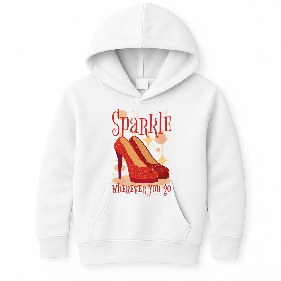 Sparkle Wherever You Go Red Heels Gift For Her Kids Hoodie