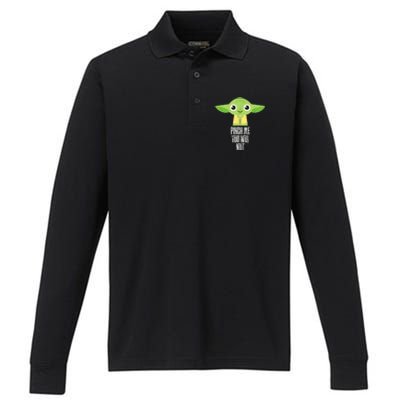 Sta.r War.s Yod.a Pinch Me You Will Not St. Patrick's Day Performance Long Sleeve Polo