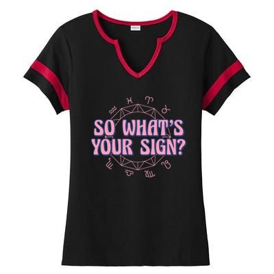 So What's Your Sign Zodiac Ladies Halftime Notch Neck Tee