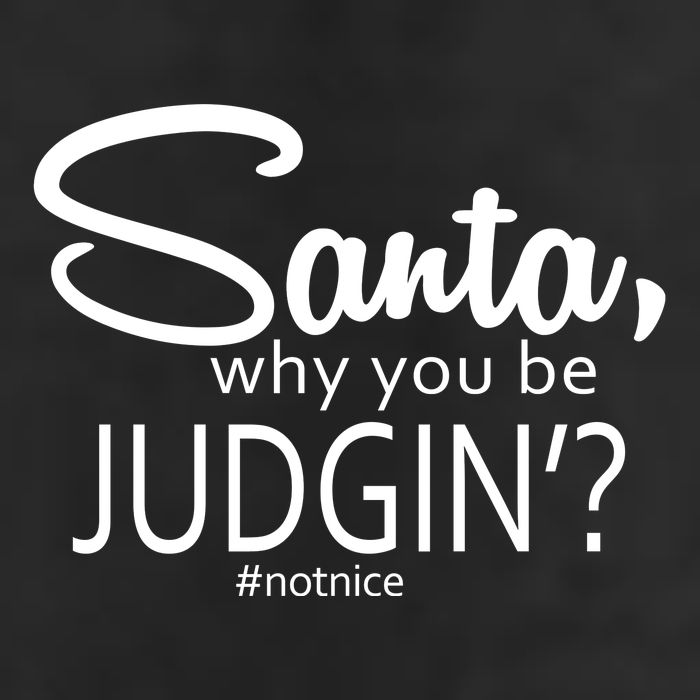 Santa Why You Be Judgin Not Nice Funny Christmas 7 Panel Mesh Trucker Snapback Hat