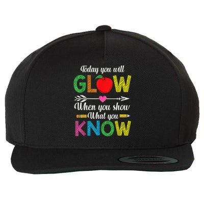 Show What You Know Exam Test Testing Day Students Teachers Wool Snapback Cap