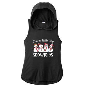 Snowman Xmas Chillin With My Snowmies Christmas Pajamas Gift Ladies PosiCharge Tri-Blend Wicking Draft Hoodie Tank