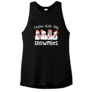 Snowman Xmas Chillin With My Snowmies Christmas Pajamas Gift Ladies PosiCharge Tri-Blend Wicking Tank