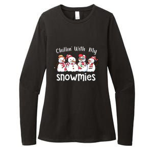 Snowman Xmas Chillin With My Snowmies Christmas Pajamas Gift Womens CVC Long Sleeve Shirt