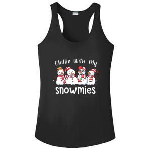 Snowman Xmas Chillin With My Snowmies Christmas Pajamas Gift Ladies PosiCharge Competitor Racerback Tank