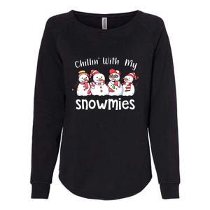 Snowman Xmas Chillin With My Snowmies Christmas Pajamas Gift Womens California Wash Sweatshirt