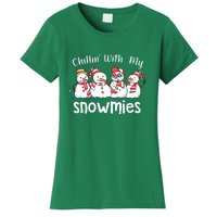 Snowman Xmas Chillin With My Snowmies Christmas Pajamas Gift Women's T-Shirt